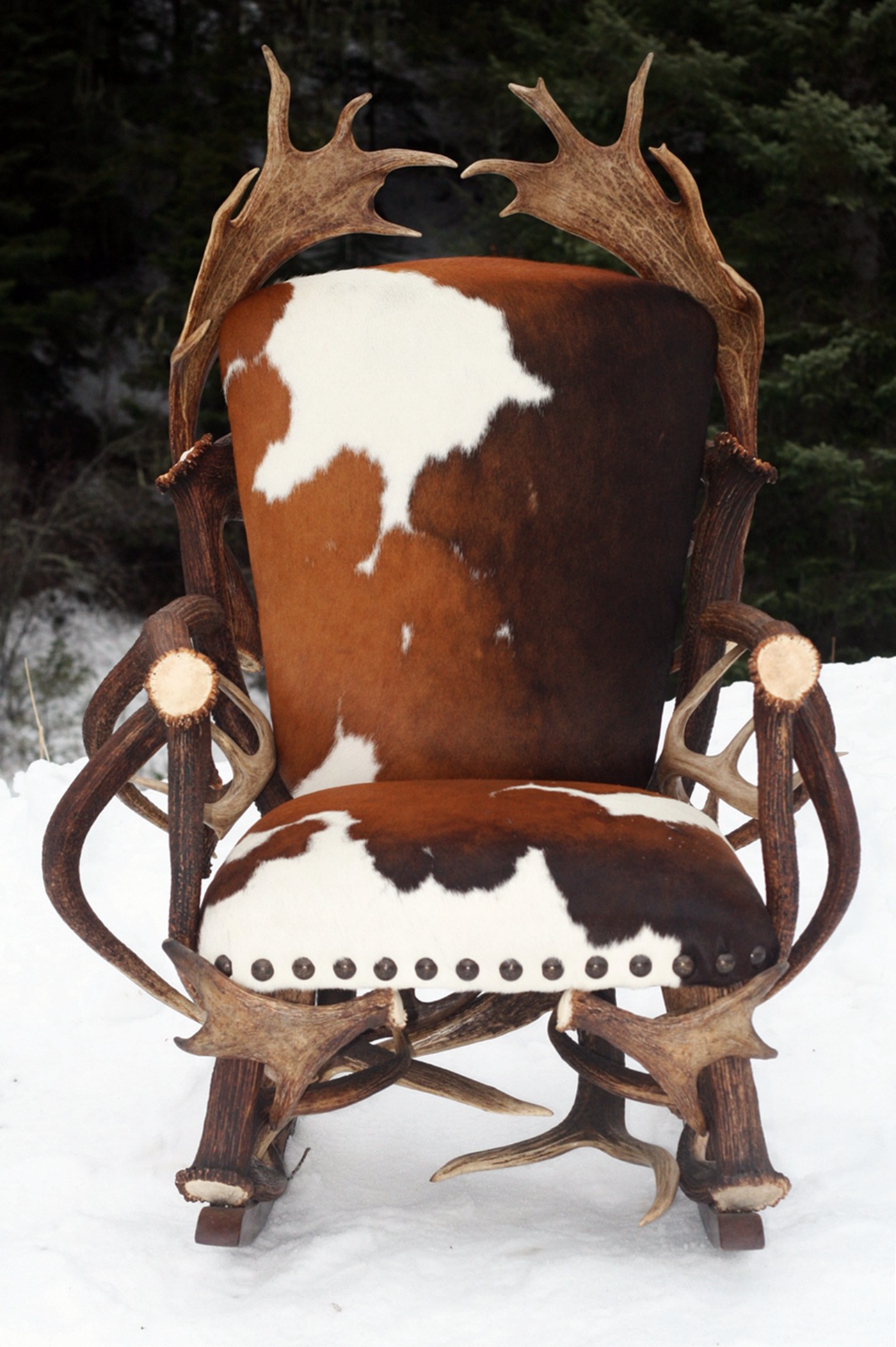 Large Elk Fallow Rocking Chair