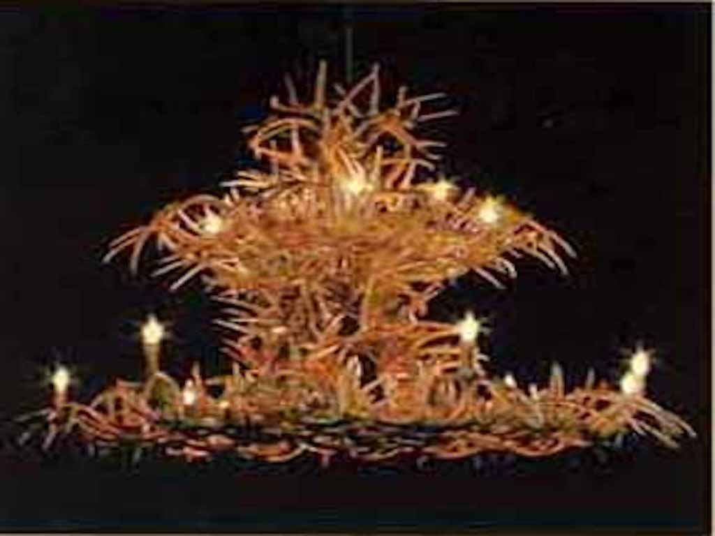 Large Two Tier White Tail Chandelier