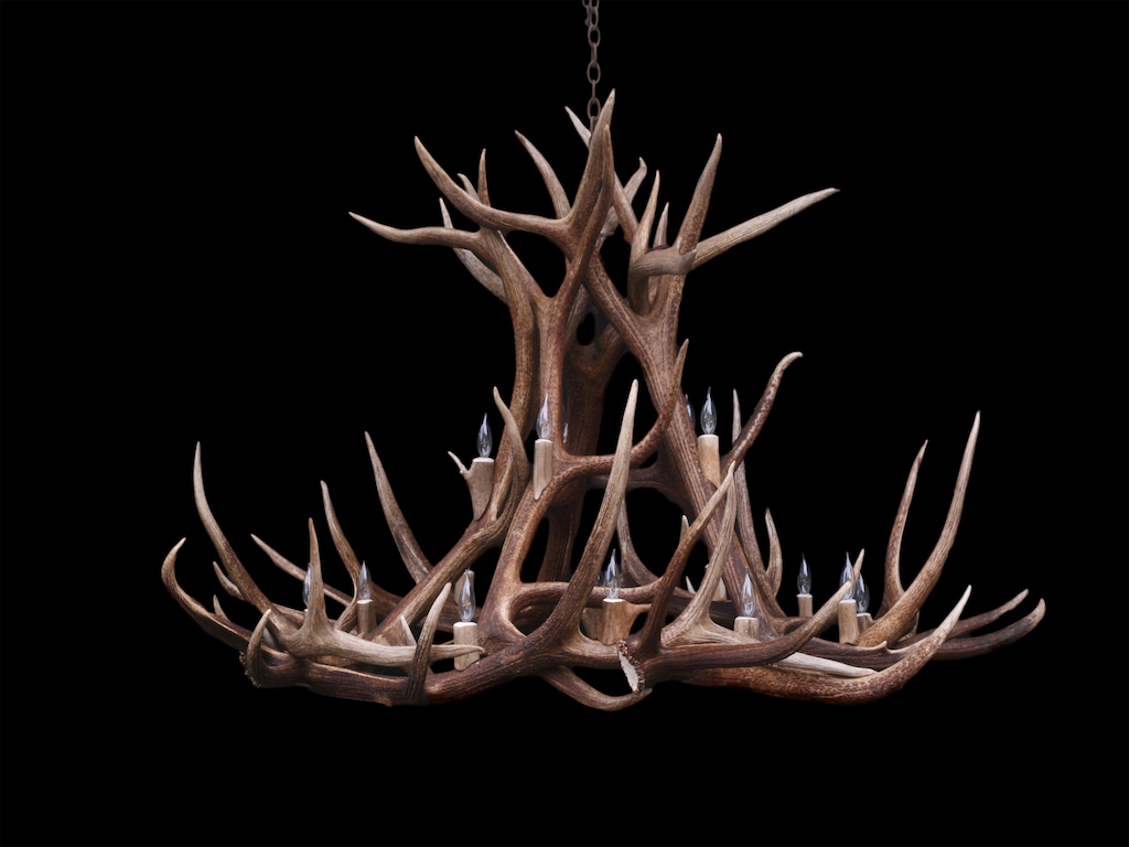 Large Round Elk Chandelier