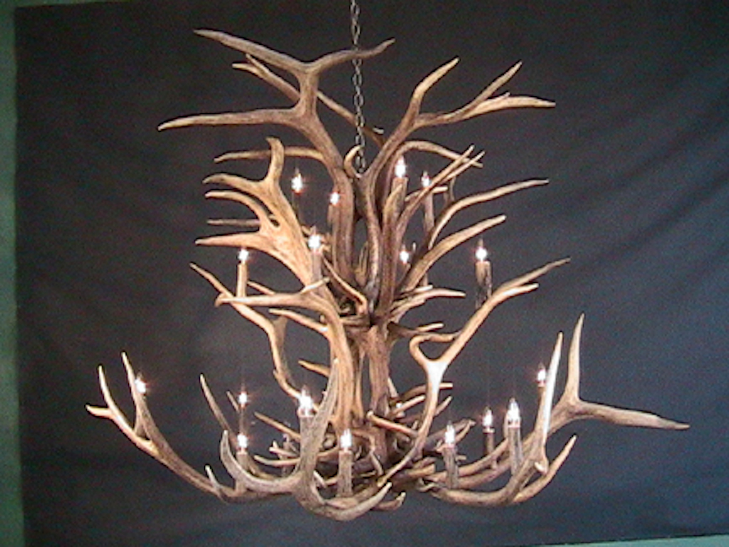 Large Spoke Elk Chandelier