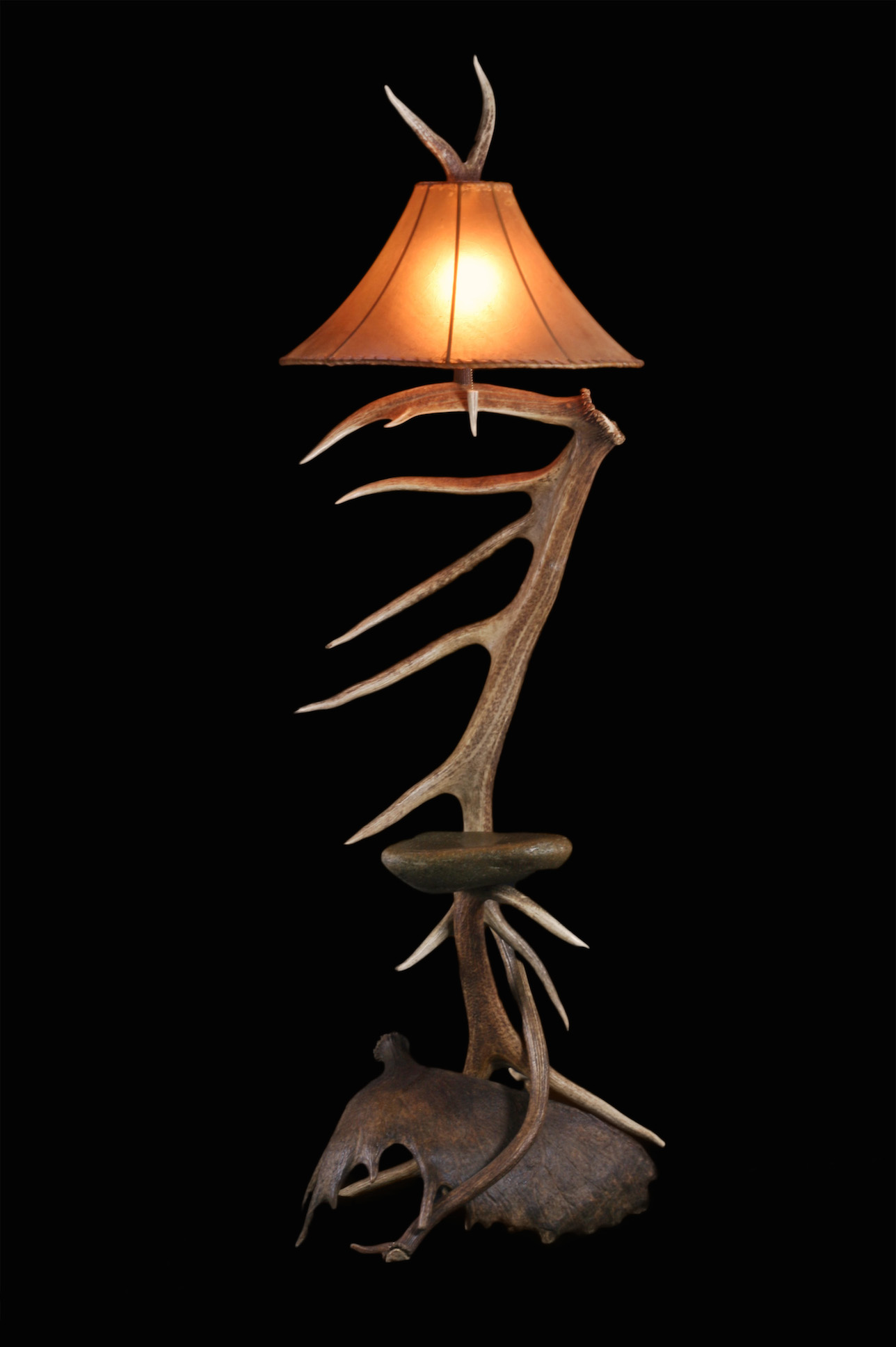 Elk Moose W/ Rock Shelf Floor Lamp